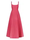 Lela Rose Scoop-neck Midi Dress In Pink