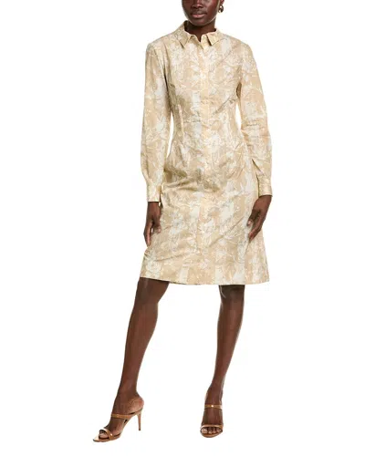 Lela Rose Seamed Shirtdress In Neutral