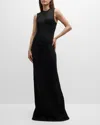Lela Rose Sequin Embellished Column Gown In Black