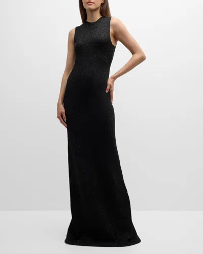 Lela Rose Sequin Embellished Column Gown In Black