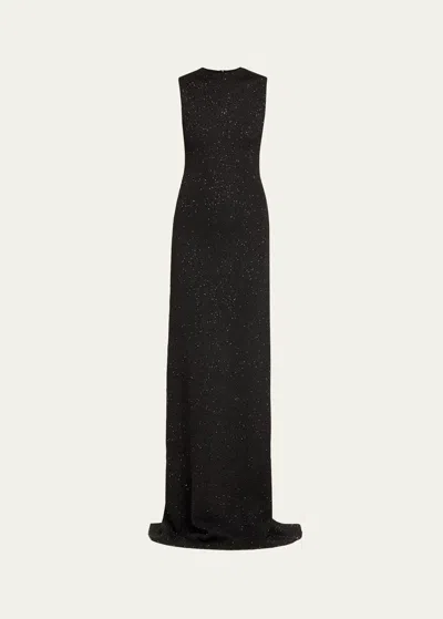 LELA ROSE SEQUIN EMBELLISHED COLUMN GOWN
