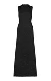 Lela Rose Sequin Embellished Column Gown In Black