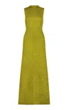 Lela Rose Sequin Knitted Gown In Green