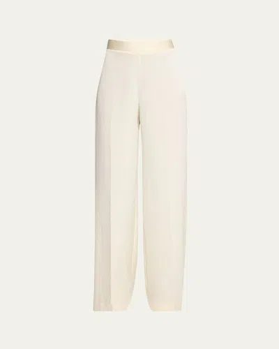 Lela Rose Side Zip Wide Leg Pants In Winter White