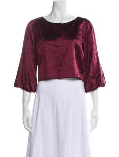 Pre-owned Lela Rose Silk Bolero In Burgundy