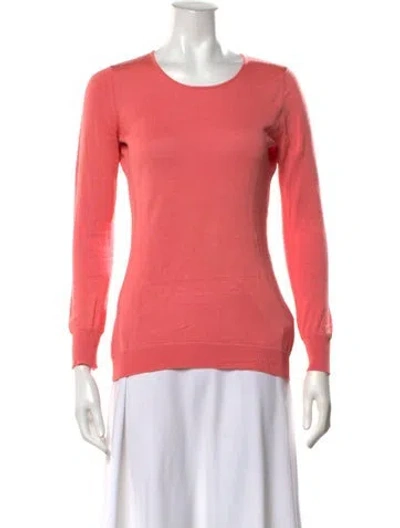 Pre-owned Lela Rose Silk Crew Neck Sweater In Pink
