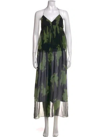 Pre-owned Lela Rose Silk Floral Print Blouse In Multi