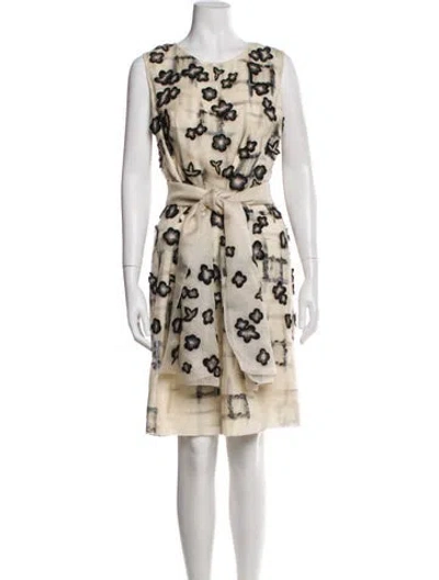 Pre-owned Lela Rose Silk Knee-length Dress