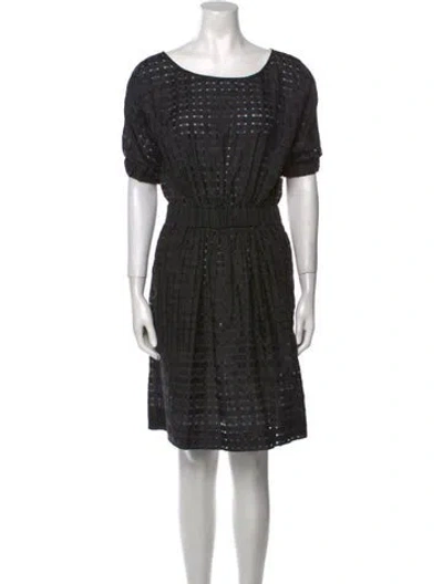 Pre-owned Lela Rose Silk Knee-length Dress In Black