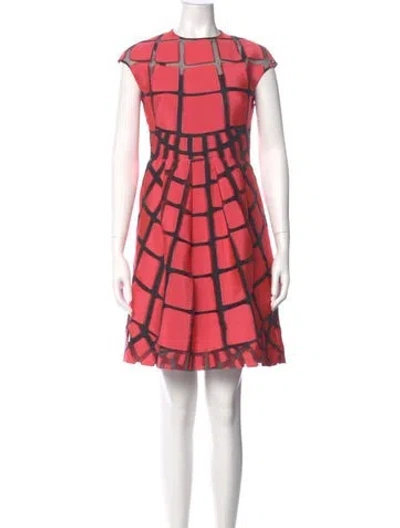 Pre-owned Lela Rose Silk Knee-length Dress In Pink