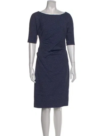 Pre-owned Lela Rose Silk Knee-length Dress In Purple