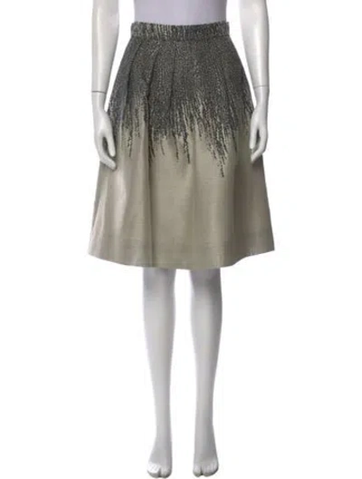 Pre-owned Lela Rose Silk Knee-length Skirt In Black