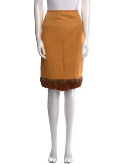 Pre-owned Lela Rose Silk Knee-length Skirt In Neutral