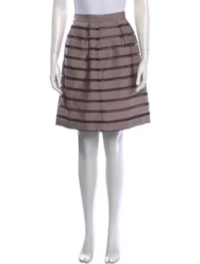 Pre-owned Lela Rose Silk Knee-length Skirt In Pink