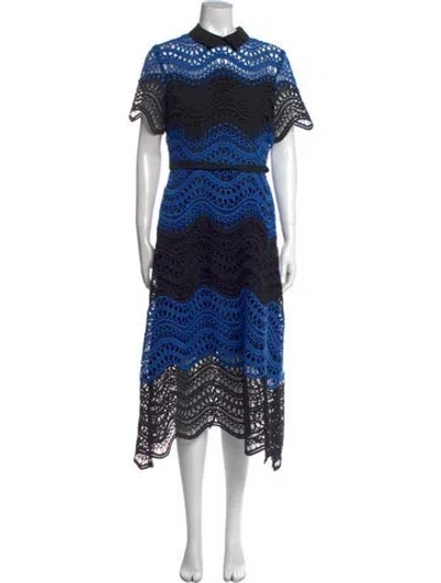 Pre-owned Lela Rose Silk Long Dress In Multi