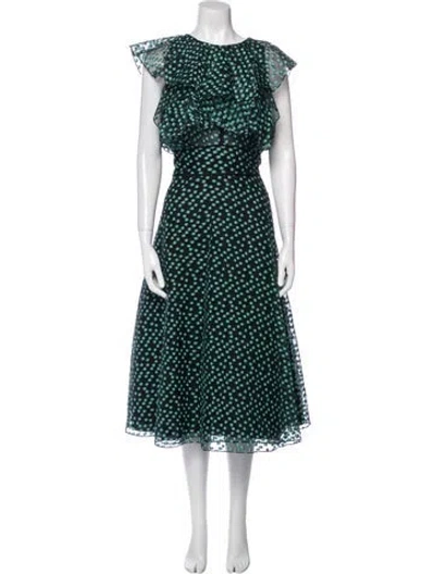 Pre-owned Lela Rose Silk Long Dress In Multi