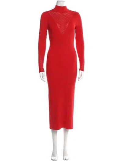 Pre-owned Lela Rose Silk Long Dress In Orange