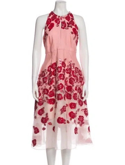 Pre-owned Lela Rose Silk Midi Length Dress