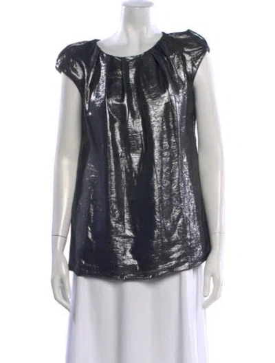 Pre-owned Lela Rose Silk Midi Length Dress In Gray