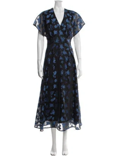 Pre-owned Lela Rose Silk Midi Length Dress In Multi