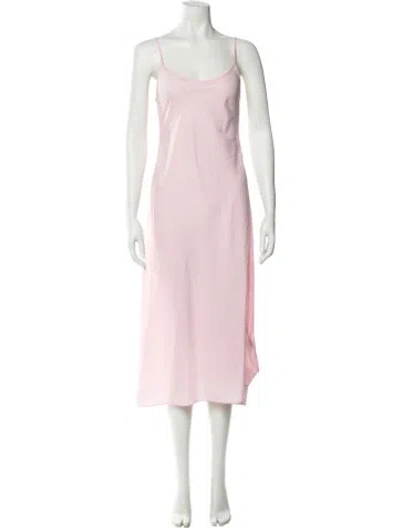 Pre-owned Lela Rose Silk Midi Length Dress W/ Tags In Pink