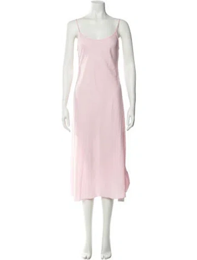 Pre-owned Lela Rose Silk Midi Length Dress W/ Tags In Pink