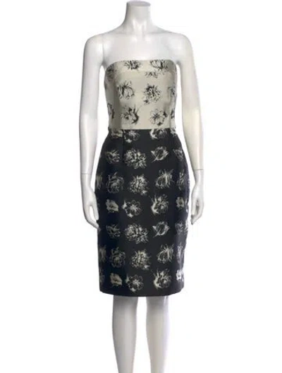 Pre-owned Lela Rose Silk Mini Dress In Black