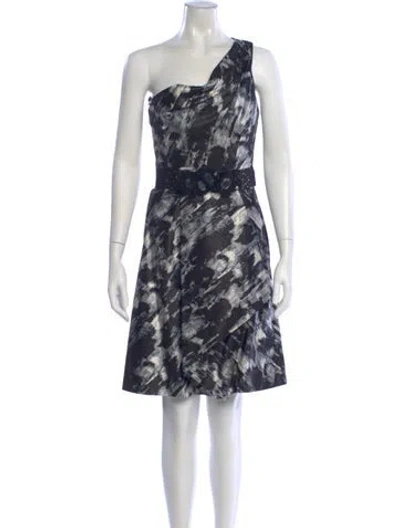 Pre-owned Lela Rose Silk Mini Dress In Black