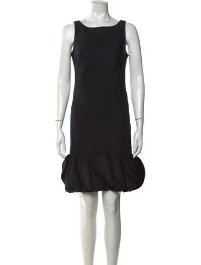 Pre-owned Lela Rose Silk Mini Dress In Black