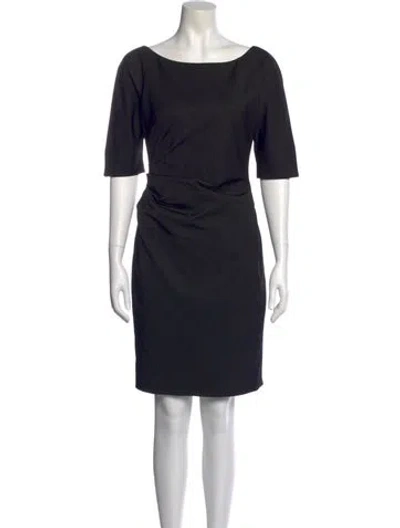 Pre-owned Lela Rose Silk Mini Dress In Blue