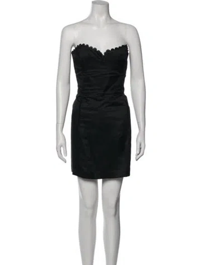 Pre-owned Lela Rose Silk Mini Dress In Green