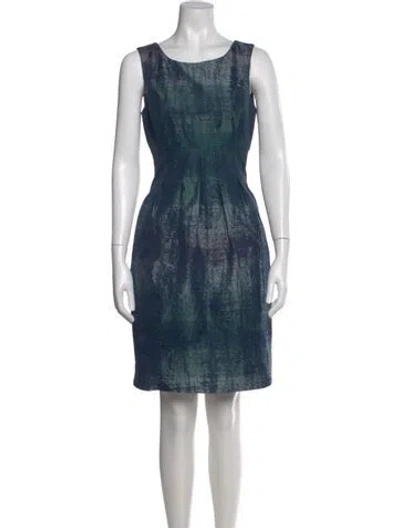 Pre-owned Lela Rose Silk Mini Dress In Multi
