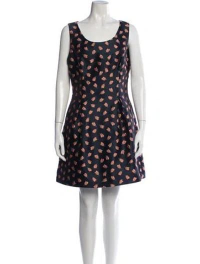 Pre-owned Lela Rose Silk Mini Dress In Neutrals