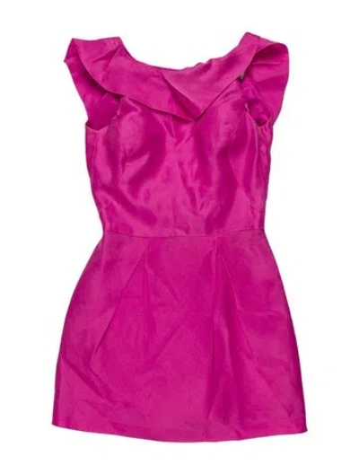 Pre-owned Lela Rose Silk Mini Dress In Pink