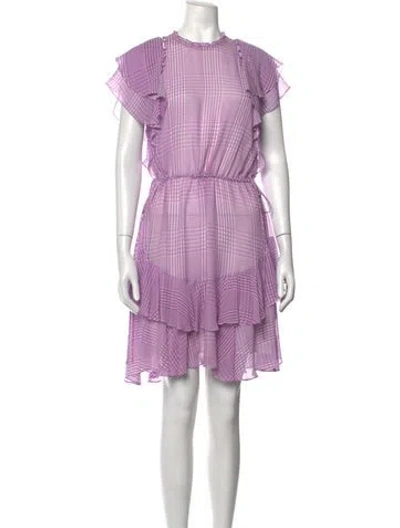 Pre-owned Lela Rose Silk Mini Dress In Purple