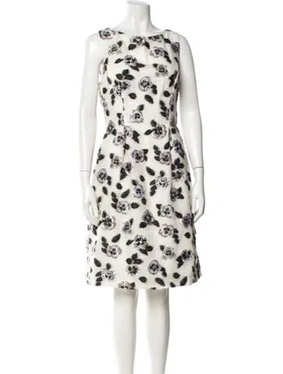 Pre-owned Lela Rose Silk Mini Dress In White