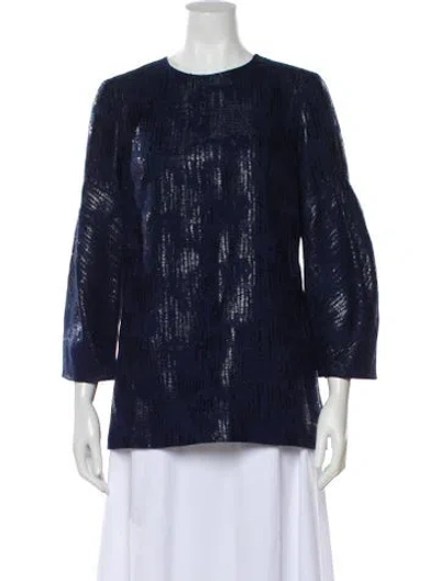 Pre-owned Lela Rose Silk Patterned Top