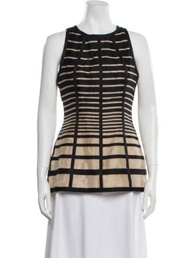 Pre-owned Lela Rose Silk Striped Top