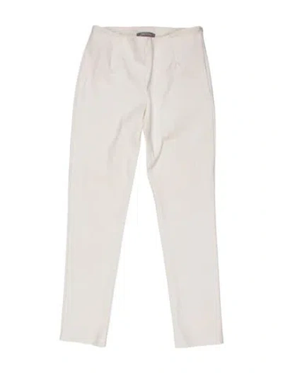 Pre-owned Lela Rose Skinny Leg Pants In White