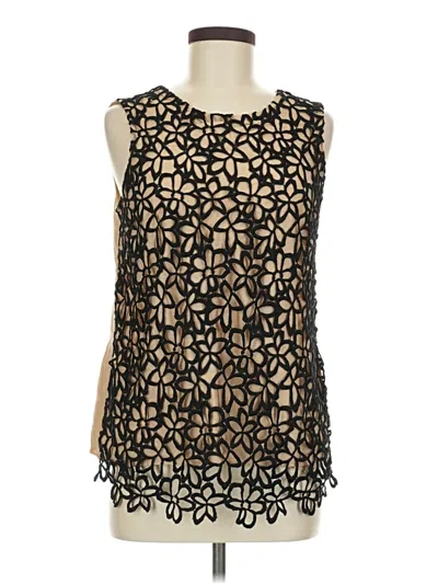 Pre-owned Lela Rose Sleeveless Blouse In Black