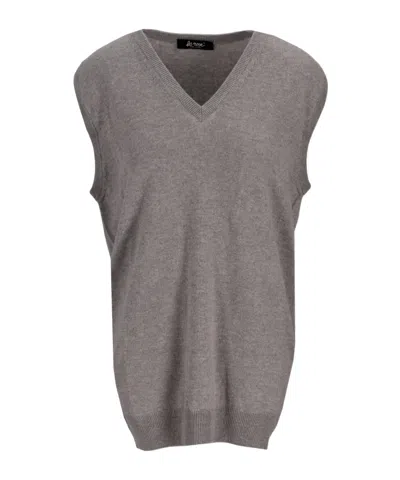 Lela Rose Sleeveless Knitted Vest In Gray
