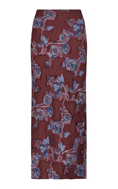 Lela Rose Sophie Floral Cut Chiffon Skirt