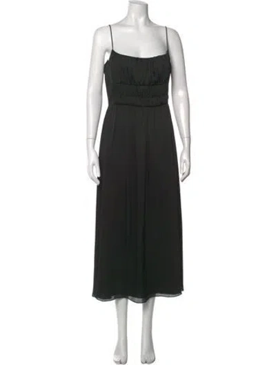Pre-owned Lela Rose Square Neckline Midi Length Dress W/ Tags In Black