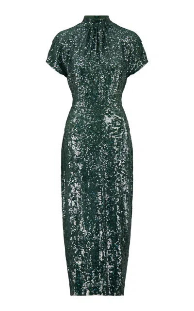 Lela Rose Stella Sequin Dress In Green
