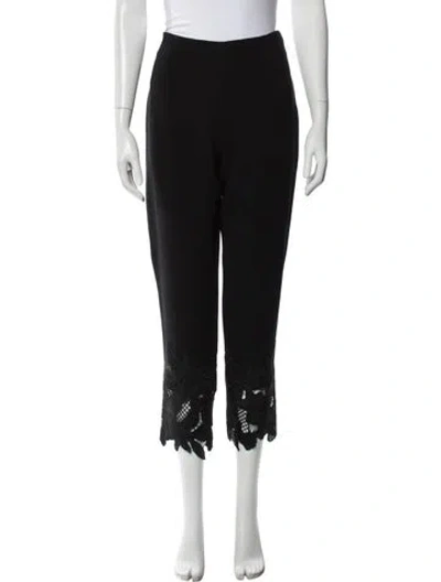 Pre-owned Lela Rose Straight Leg Pants In Black