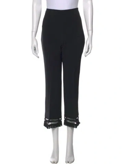 Pre-owned Lela Rose Straight Leg Pants In Black