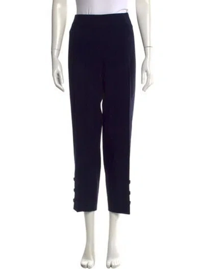 Pre-owned Lela Rose Straight Leg Pants In Blue