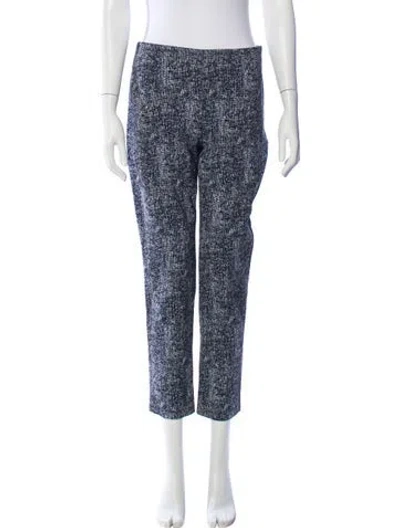 Pre-owned Lela Rose Straight Leg Pants In Blue