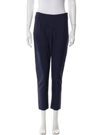 Pre-owned Lela Rose Straight Leg Pants In Blue