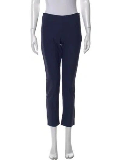 Pre-owned Lela Rose Straight Leg Pants In Blue